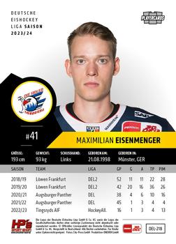 2023-24 Playercards (DEL) #218 Maximilian Eisenmenger Back
