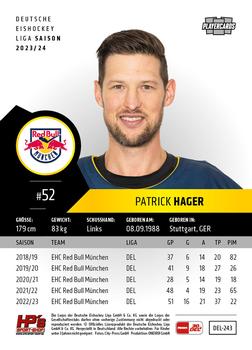 2023-24 Playercards (DEL) #243 Patrick Hager Back