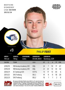2023-24 Playercards (DEL) #279 Philip Feist Back