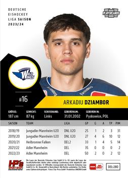 2023-24 Playercards (DEL) #280 Arkadiusz Dziambor Back