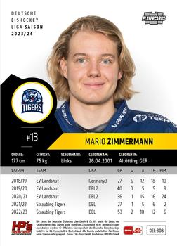 2023-24 Playercards (DEL) #308 Mario Zimmermann Back