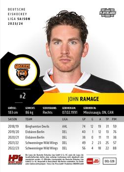 2023-24 Playercards (DEL) #328 John Ramage Back
