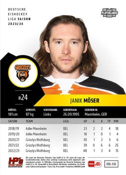 2023-24 Playercards (DEL) #332 Janik Möser Back