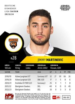 2023-24 Playercards (DEL) #333 Jimmy Martinovic Back