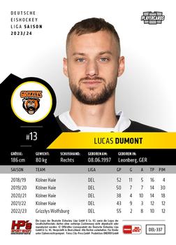 2023-24 Playercards (DEL) #337 Lucas Dumont Back