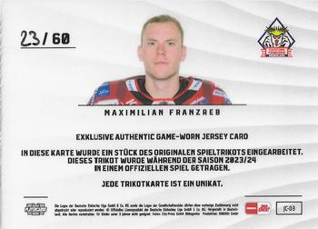 2023-24 Playercards (DEL) - Jerseys #JC-03 Maximilian Franzreb Back