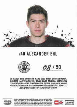 2023-24 Playercards (DEL) - Sticks #SC-16 Alexander Ehl Back