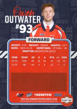 2023-24 Windsor Spitfires (OHL) #NNO Owen Outwater Back