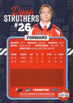 2023-24 Windsor Spitfires (OHL) #NNO Ryan Struthers Back