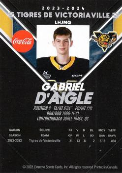 2023-24 Extreme Victoriaville Tigers (QMJHL) - Autographs #NNO Gabriel D'Aigle Back