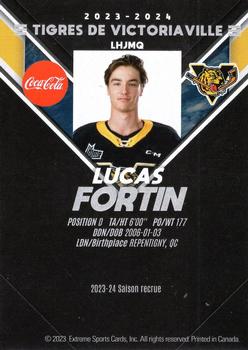 2023-24 Extreme Victoriaville Tigers (QMJHL) - Autographs #NNO Lucas Fortin Back