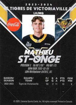 2023-24 Extreme Victoriaville Tigers (QMJHL) - Autographs #NNO Mathieu St-Onge Back