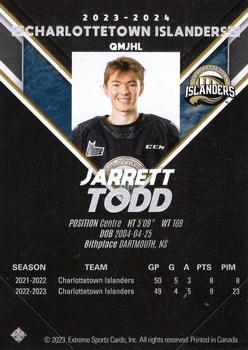 2023-24 Extreme Charlottetown Islanders (QMJHL) #NNO Jarrett Todd Back