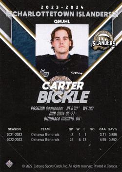 2023-24 Extreme Charlottetown Islanders (QMJHL) - Autographs #NNO Carter Bickle Back