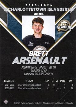 2023-24 Extreme Charlottetown Islanders (QMJHL) - Autographs Bronze #NNO Brett Arsenault Back