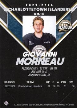 2023-24 Extreme Charlottetown Islanders (QMJHL) - Autographs Bronze #NNO Giovanni Morneau Back