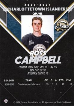 2023-24 Extreme Charlottetown Islanders (QMJHL) - Autographs Bronze #NNO Ross Campbell Back