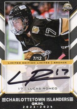2023-24 Extreme Charlottetown Islanders (QMJHL) - Autographs Bronze #NNO Lucas Romeo Front