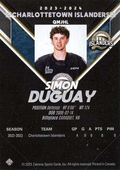 2023-24 Extreme Charlottetown Islanders (QMJHL) - Autographs Bronze #NNO Simon Duguay Back