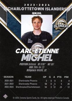 2023-24 Extreme Charlottetown Islanders (QMJHL) - Autographs Bronze #NNO Carl-Etienne Michel Back