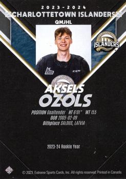 2023-24 Extreme Charlottetown Islanders (QMJHL) - Autographs Bronze #NNO Aksels Ozols Back