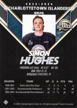 2023-24 Extreme Charlottetown Islanders (QMJHL) - Autographs Bronze #NNO Simon Hughes Back