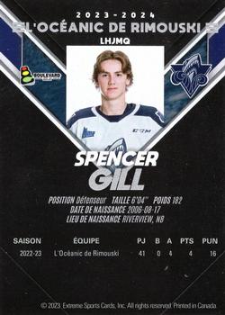 2023-24 Extreme Rimouski Oceanic (QMJHL) #NNO Spencer Gill Back