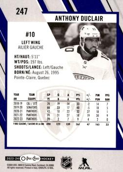 2023-24 O-Pee-Chee - Blue Border #247 Anthony Duclair Back