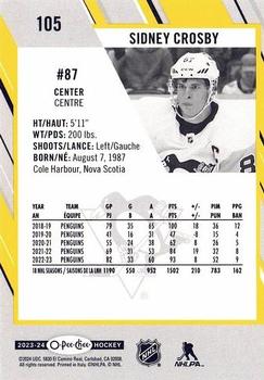 2023-24 O-Pee-Chee - Yellow Border #105 Sidney Crosby Back