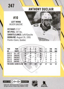 2023-24 O-Pee-Chee - Yellow Border #247 Anthony Duclair Back