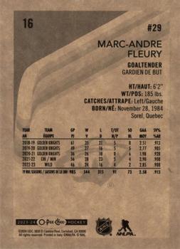 2023-24 O-Pee-Chee - Retro #16 Marc-Andre Fleury Back