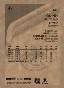 2023-24 O-Pee-Chee - Retro #48 Quinn Hughes Back