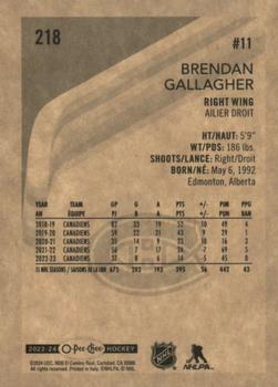 2023-24 O-Pee-Chee - Retro #218 Brendan Gallagher Back
