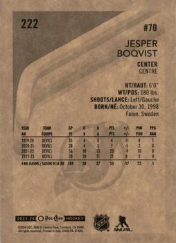 2023-24 O-Pee-Chee - Retro #222 Jesper Boqvist Back
