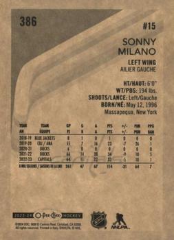 2023-24 O-Pee-Chee - Retro #386 Sonny Milano Back