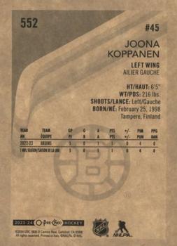 2023-24 O-Pee-Chee - Retro #552 Joona Koppanen Back
