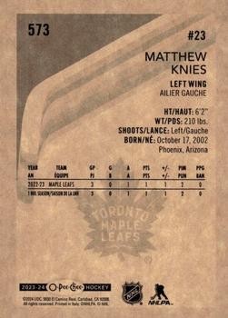 2023-24 O-Pee-Chee - Retro #573 Matthew Knies Back