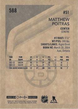 2023-24 O-Pee-Chee - Retro #588 Matthew Poitras Back