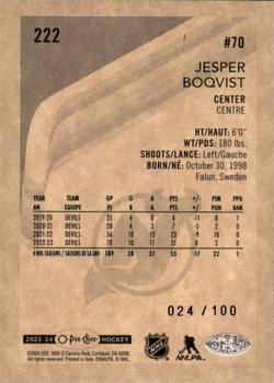 2023-24 O-Pee-Chee - Retro Black Border #222 Jesper Boqvist Back