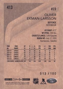 2023-24 O-Pee-Chee - Retro Black Border #413 Oliver Ekman-Larsson Back