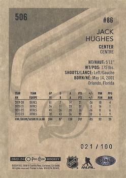 2023-24 O-Pee-Chee - Retro Black Border #506 Jack Hughes Back