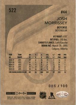 2023-24 O-Pee-Chee - Retro Black Border #522 Josh Morrissey Back