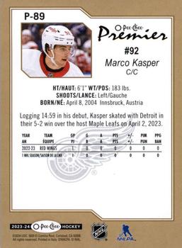 2023-24 O-Pee-Chee - O-Pee-Chee Premier #P-89 Marco Kasper Back