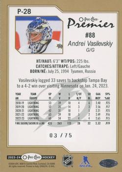 2023-24 O-Pee-Chee - O-Pee-Chee Premier Diamond Rainbow #P-28 Andrei Vasilevskiy Back