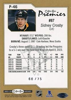 2023-24 O-Pee-Chee - O-Pee-Chee Premier Diamond Rainbow #P-46 Sidney Crosby Back