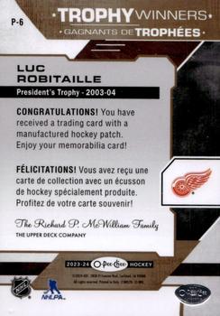 2023-24 O-Pee-Chee - OPC Patches #P-6 Luc Robitaille Back