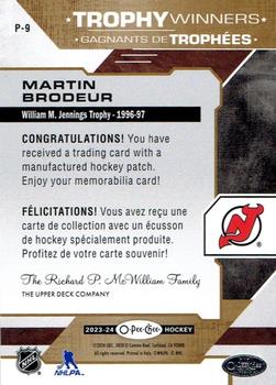 2023-24 O-Pee-Chee - OPC Patches #P-9 Martin Brodeur Back