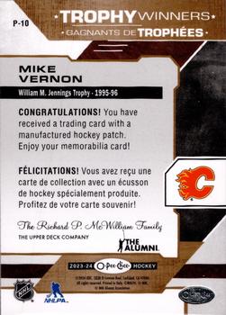 2023-24 O-Pee-Chee - OPC Patches #P-10 Mike Vernon Back