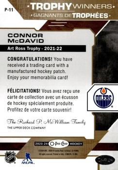 2023-24 O-Pee-Chee - OPC Patches #P-11 Connor McDavid Back