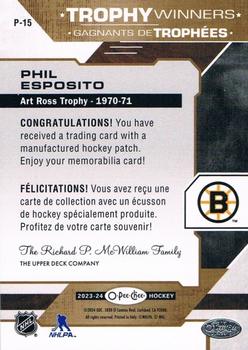 2023-24 O-Pee-Chee - OPC Patches #P-15 Phil Esposito Back